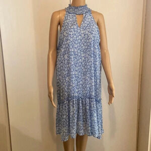 NWT Absolutely Famous blue sun dress size Large floral